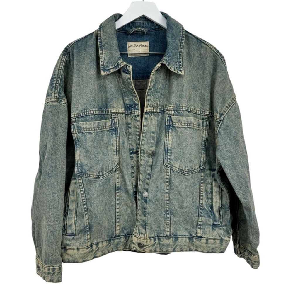 We The Free Opal Swing Denim Jacket Overdyed Size Large